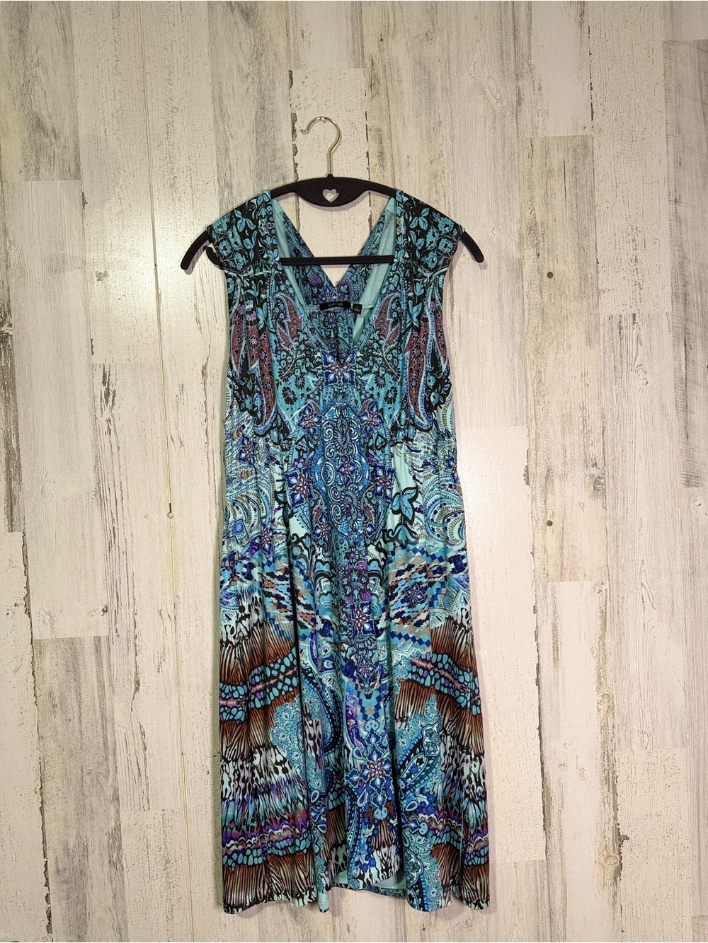 Apt. 9 Paisley Print Sleeveless V-Neck Dress - Women's Size Large - Picture 2 of 8